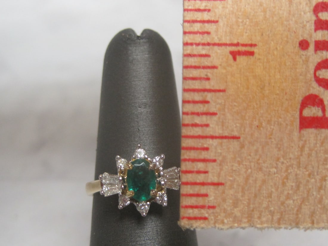 14k Gold Emerald & Diamond Ring appraised at $1250 - 4