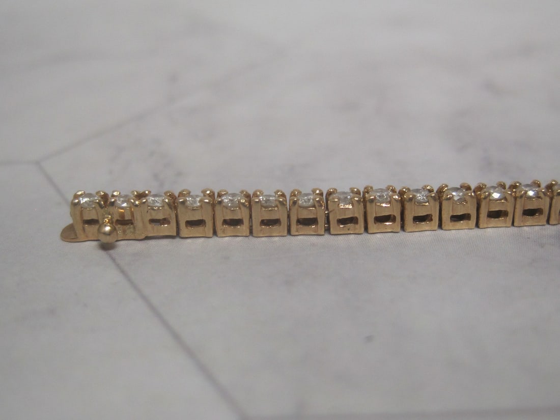 7" 14k Gold Diamond Tennis Bracelet appraised at $3550 - 3