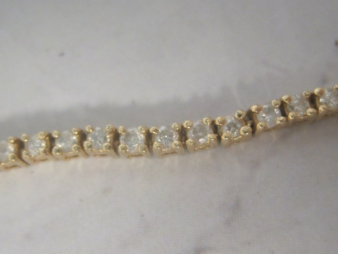 7" 14k Gold Diamond Tennis Bracelet appraised at $3550 - 4