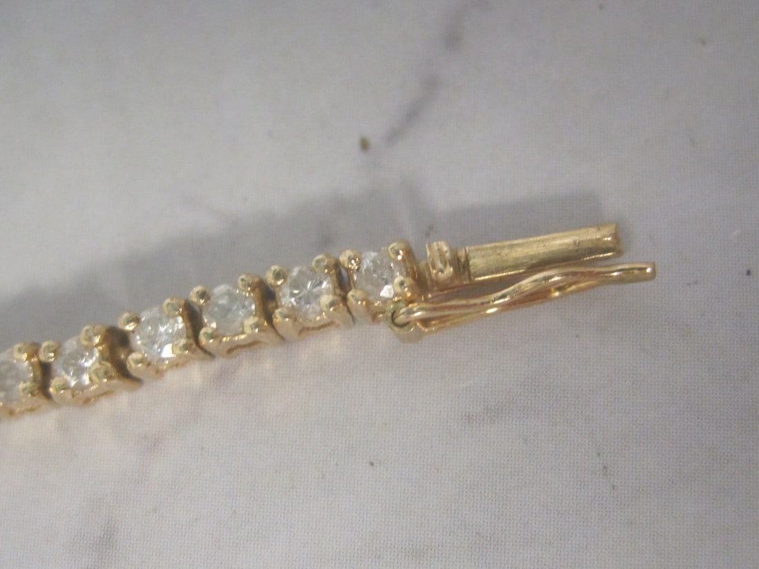 7" 14k Gold Diamond Tennis Bracelet appraised at $3550 - 5