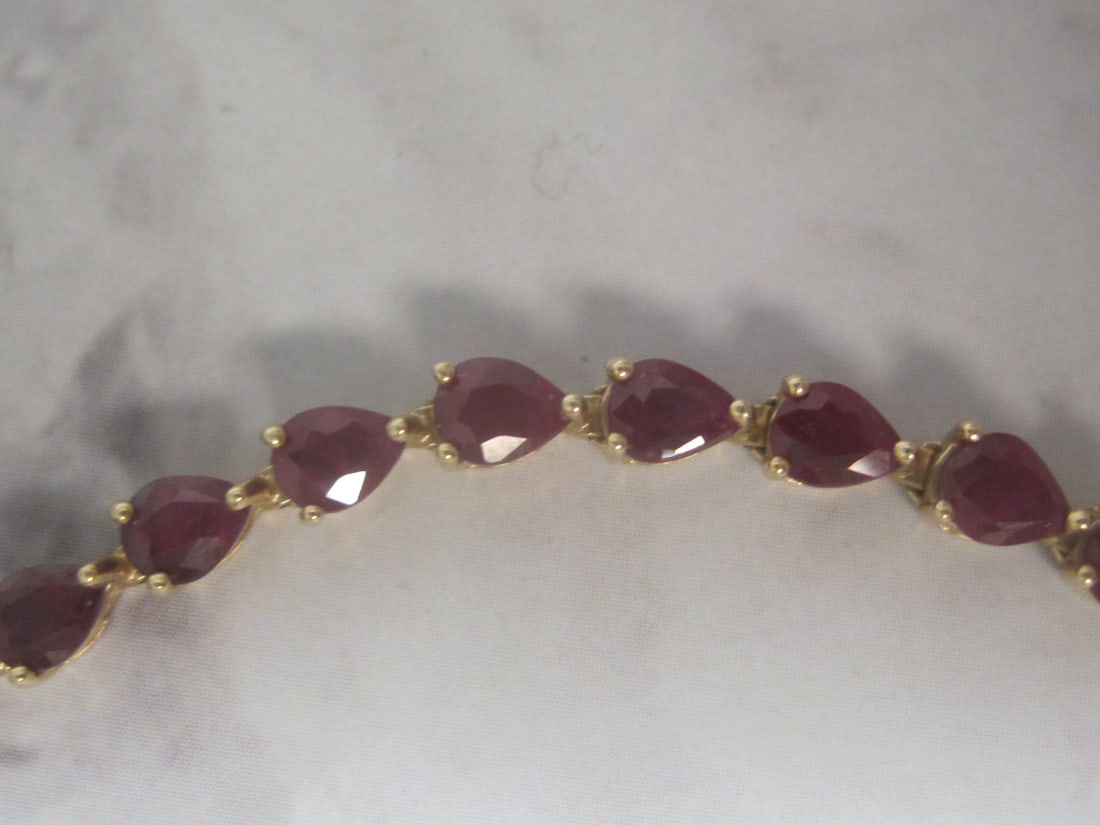 8" 14k Gold Ruby Bracelet appraised at $2350 - 2