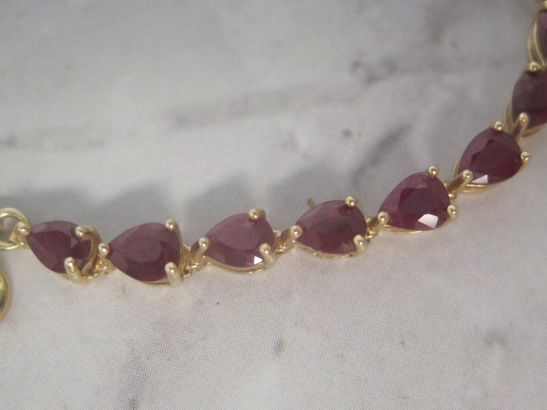 8" 14k Gold Ruby Bracelet appraised at $2350 - 3