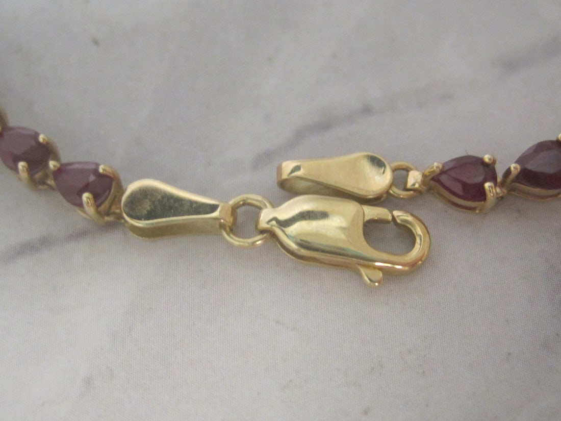 8" 14k Gold Ruby Bracelet appraised at $2350 - 4