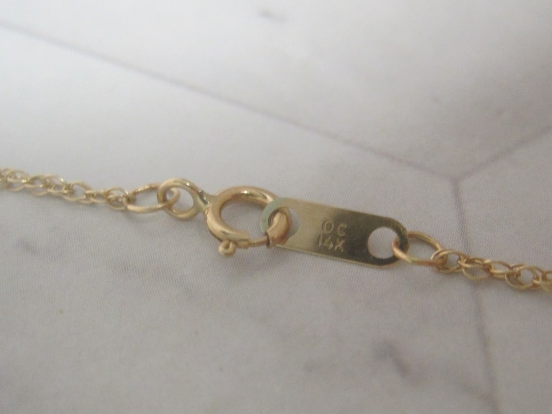 14k Gold Diamond Pendant & 16" Chain appraised at $1450 - 5