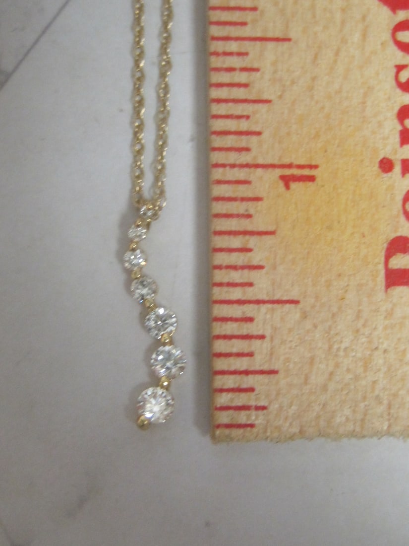 14k Gold Diamond Pendant & 16" Chain appraised at $1450 - 6