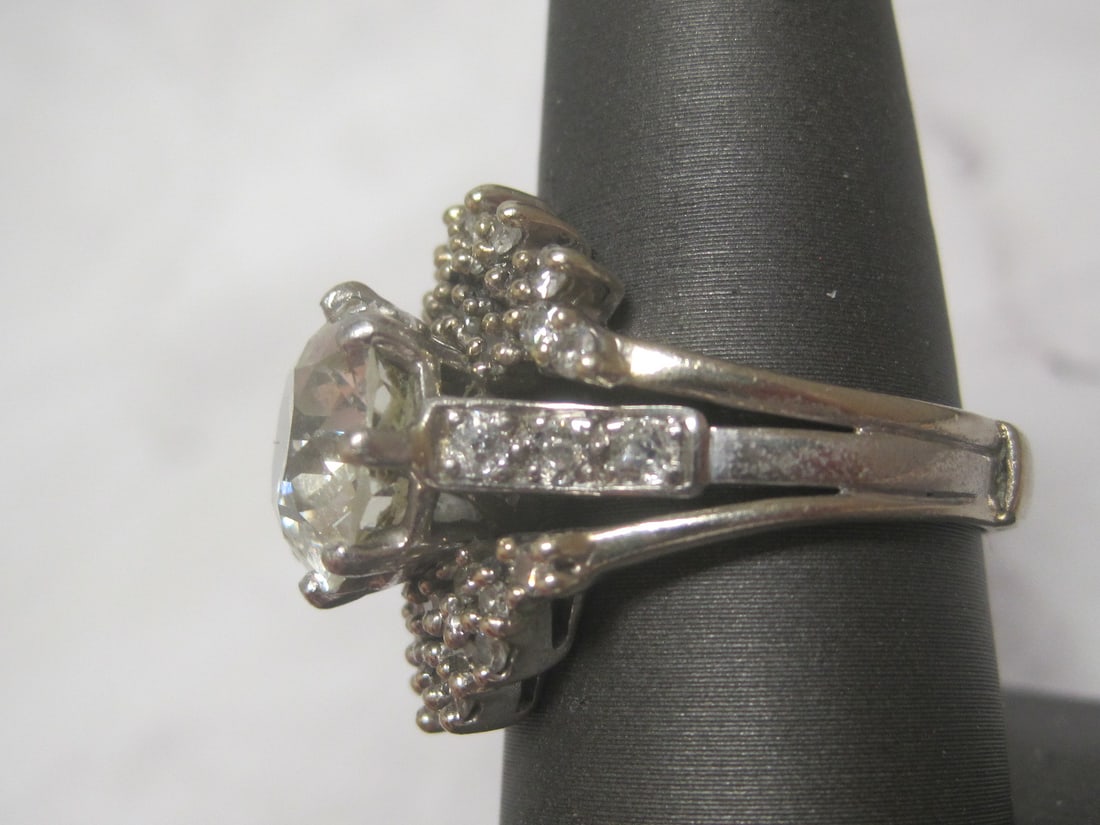 Platinum & 14k Gold Diamond Ring Set with 4.32 Carat Natural Old European Cut Diamond appraised a... - 2
