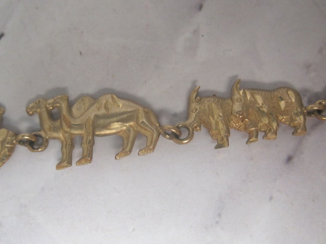 7" 10k Gold Noah's Ark Bracelet - 5