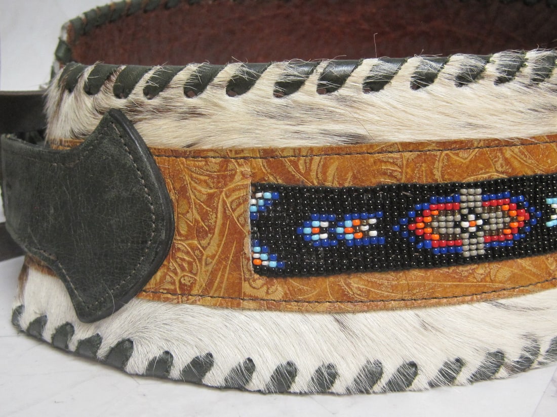 Kurtmen Cowhide Belt with Beadwork - 3