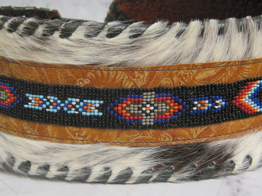 Kurtmen Cowhide Belt with Beadwork - 4