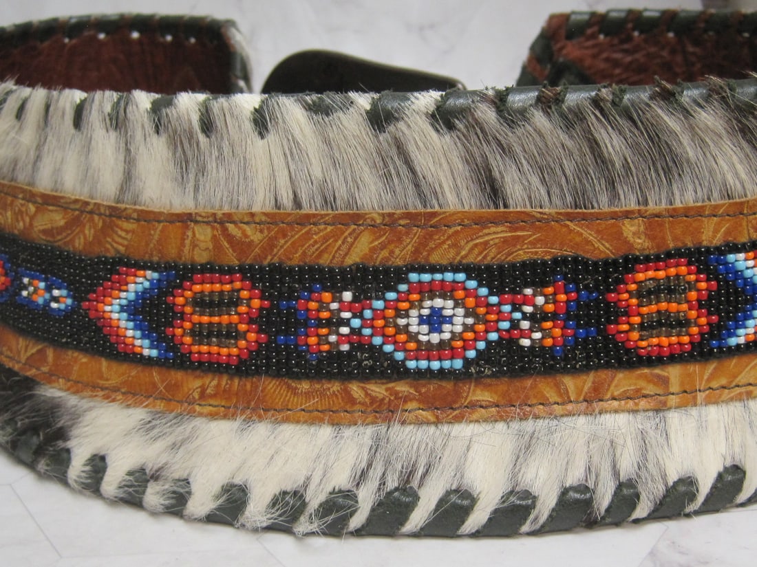 Kurtmen Cowhide Belt with Beadwork - 5