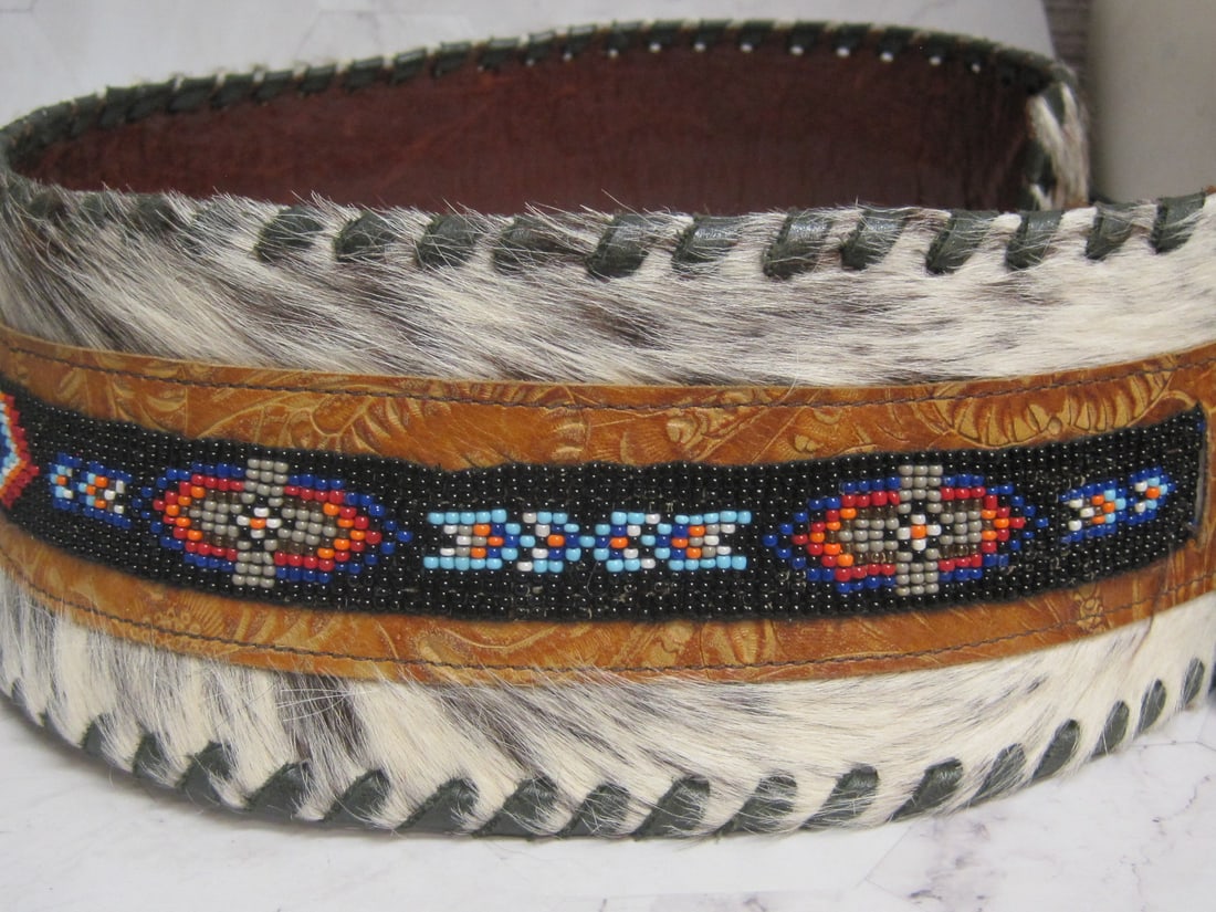 Kurtmen Cowhide Belt with Beadwork - 6
