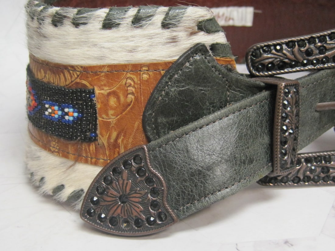 Kurtmen Cowhide Belt with Beadwork - 7