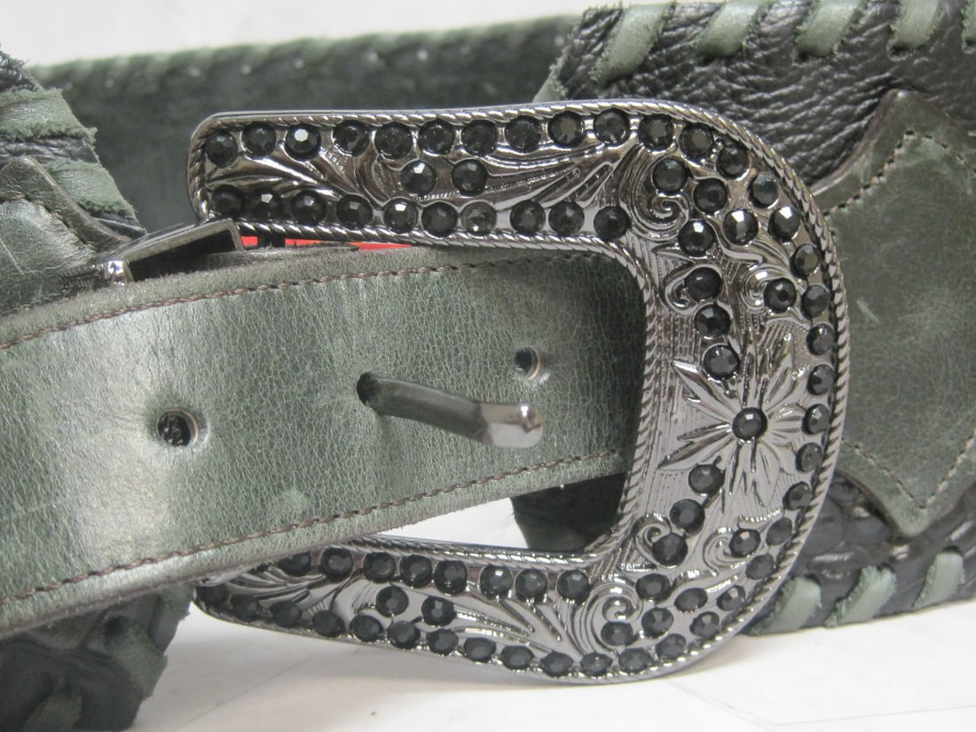 Kurtmen Tooled Leather and Studded Belt - 2