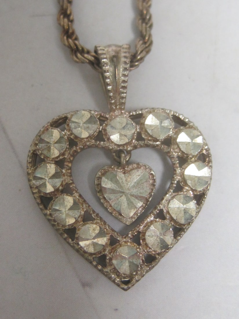 Beverly Hills Silver Sterling Silver Heart Pendant on 18" Sterling Silver Rope Chain - 2