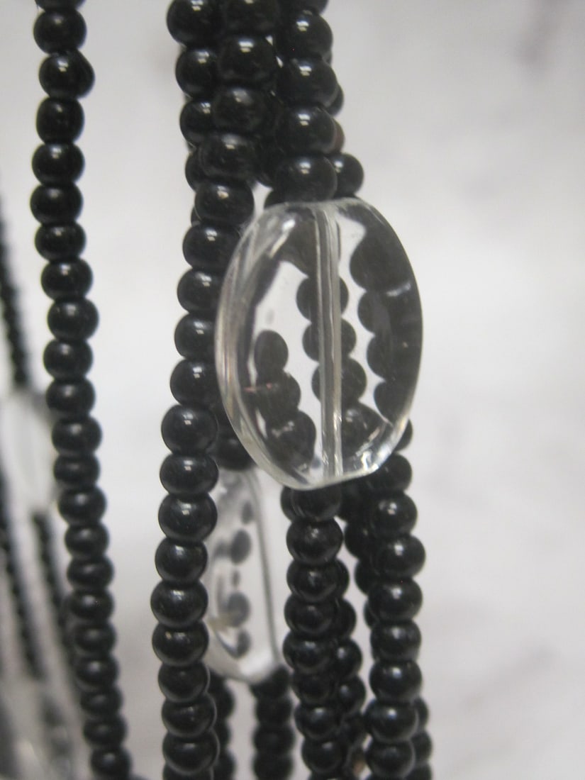 18" Silpada 8 Black Bead Strand Necklace with Sterling Silver & Lucite Beads - 3