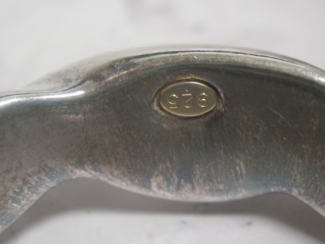 Sterling Silver Wide Bangle Bracelet - 3