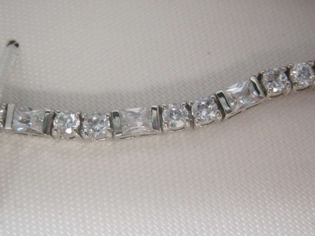 7" Madison Studio Sterling Silver CZ Tennis Bracelet - 2
