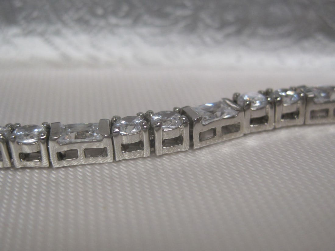 7" Madison Studio Sterling Silver CZ Tennis Bracelet - 3