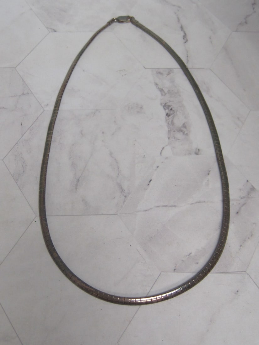 20" Sterling Silver Omega Necklace: Weighs 25.4 grams