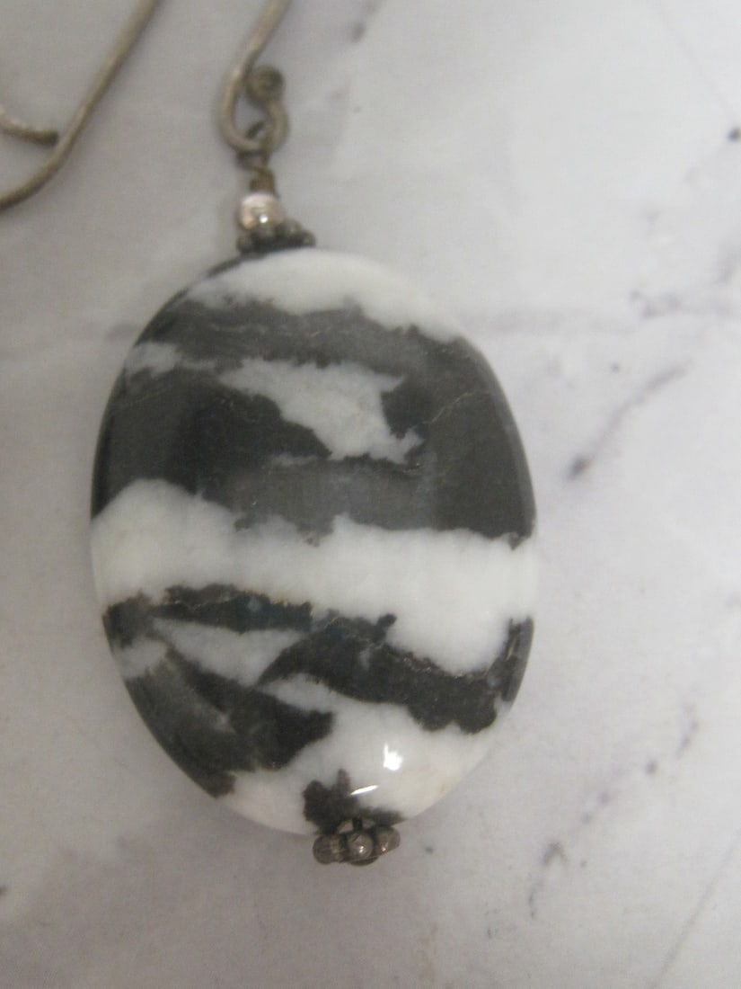 Sterling Silver Zebra Jasper Earrings - 3