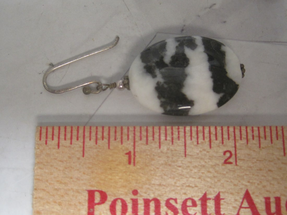 Sterling Silver Zebra Jasper Earrings - 4