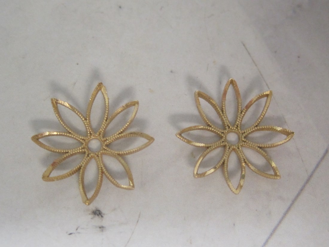 14k Gold Flower Earrings Jackets (1 of 3)