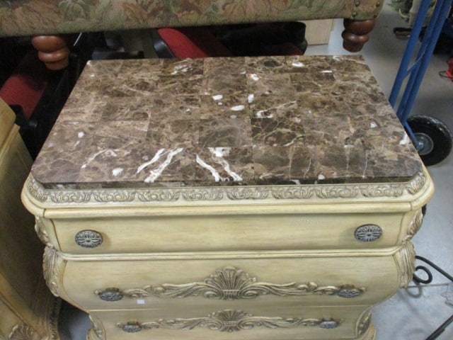 Schnadig Furniture Traditional Tuscan Style 3 Drawer Nightstand Chest - 2