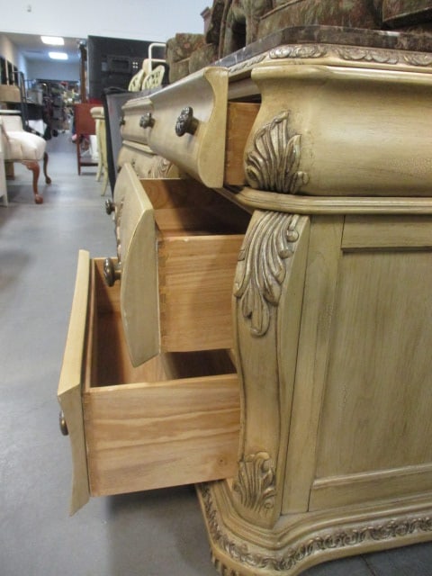 Schnadig Furniture Traditional Tuscan Style 3 Drawer Nightstand Chest - 4