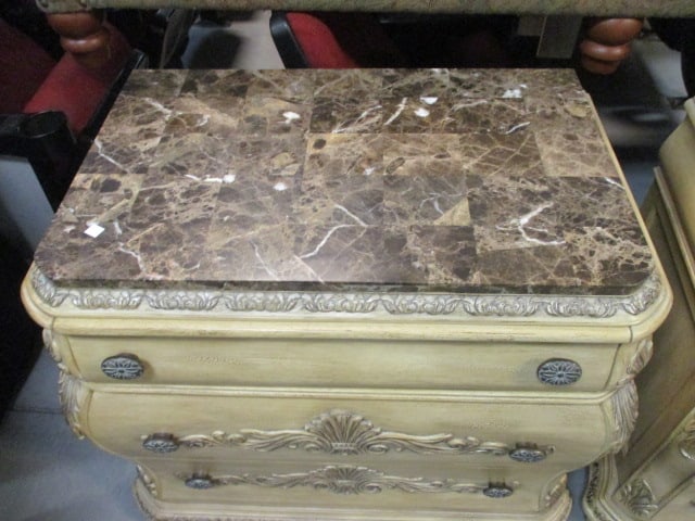 Schnadig Furniture Traditional Tuscan Style 3 Drawer Nightstand Chest - 2