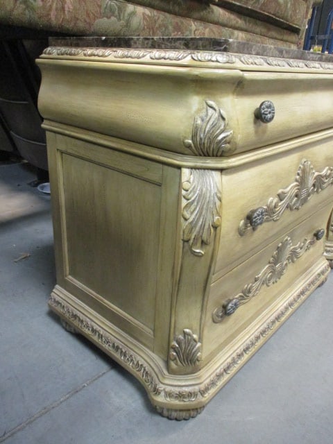 Schnadig Furniture Traditional Tuscan Style 3 Drawer Nightstand Chest - 3
