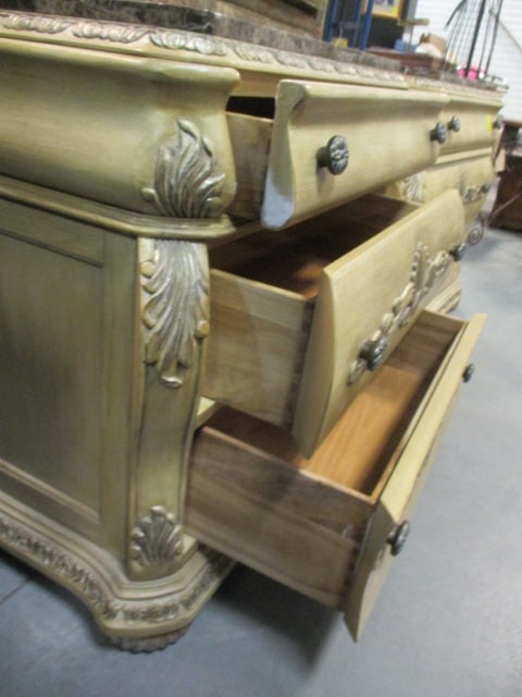 Schnadig Furniture Traditional Tuscan Style 3 Drawer Nightstand Chest - 5