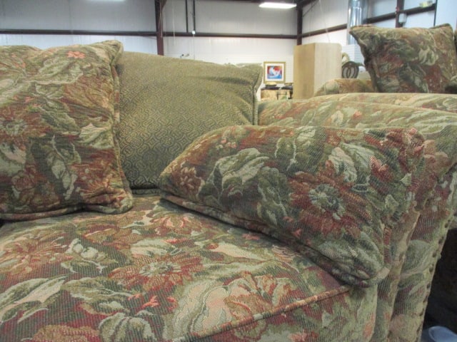 New Vintages by Bernhardt Rolled Arm Love Seat w/ Nail Head Accents - 14