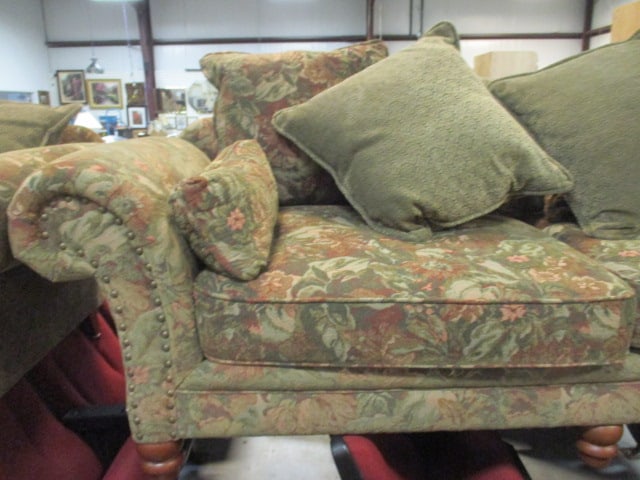New Vintages by Bernhardt Rolled Arm Love Seat w/ Nail Head Accents - 4