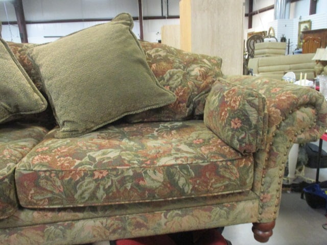 New Vintages by Bernhardt Rolled Arm Love Seat w/ Nail Head Accents - 5