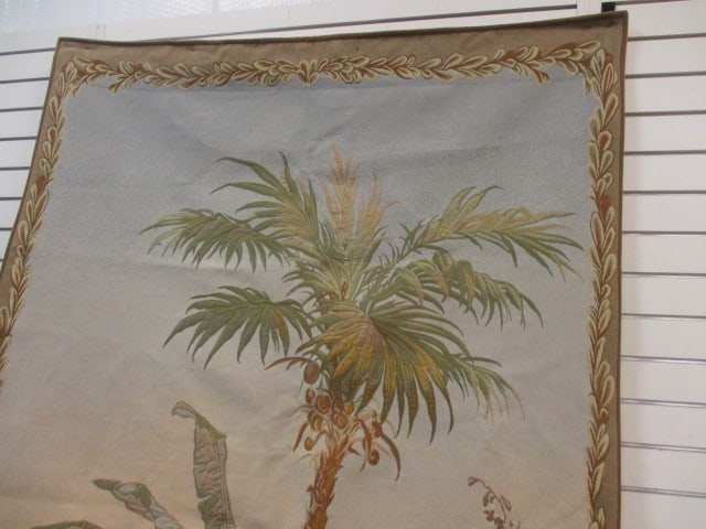 Halluin Tapestry Lush Tropical Scene with Central Palm Design - 2