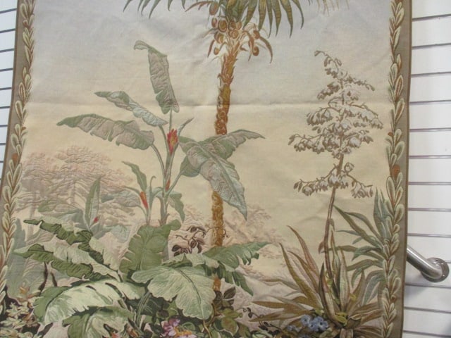 Halluin Tapestry Lush Tropical Scene with Central Palm Design - 4