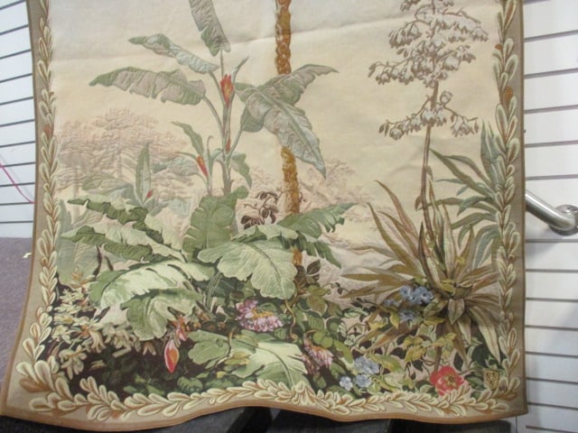 Halluin Tapestry Lush Tropical Scene with Central Palm Design - 5