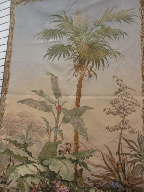 Halluin Tapestry Lush Tropical Scene with Central Palm Design - 6
