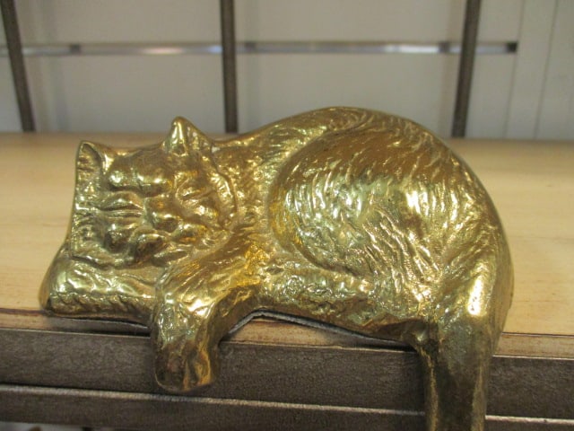 Brass Shelf Cat - 2