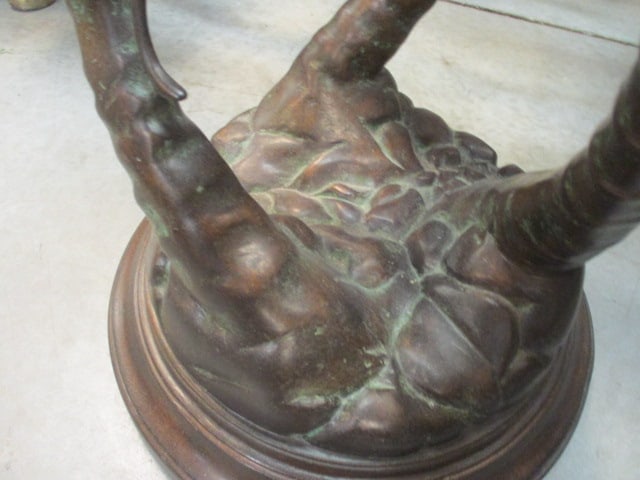Glass Top Sculpted Palm Tree & Monkey Accent Table - 5