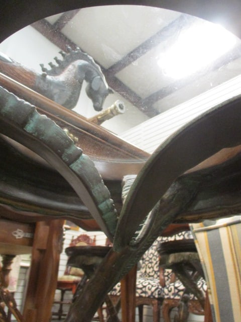 Glass Top Sculpted Palm Tree & Monkey Accent Table - 7