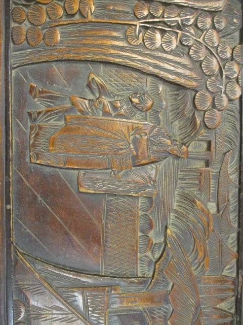 Chinese Carved Camphorwood Chest w/Tray - 6