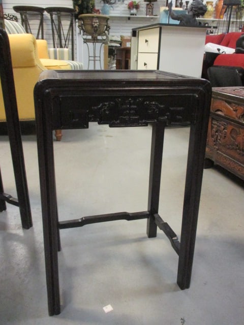 Vtg. Chinese Rosewood Nesting Table Set - 7