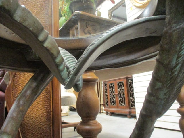 Glass Top Sculpted Palm Tree & Monkey Accent Table - 5