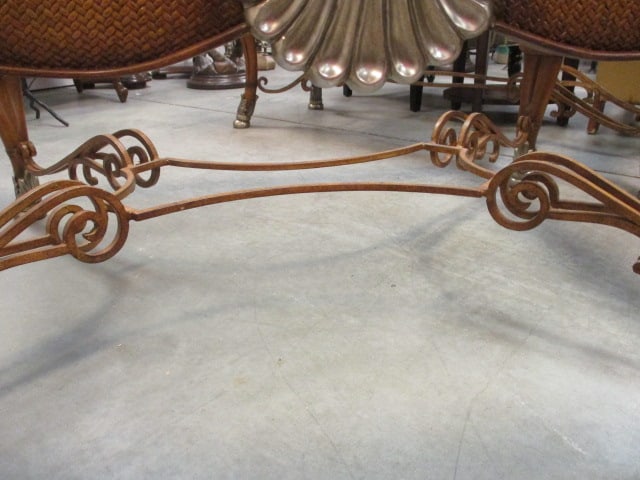 Accept Beveled Glass Top Wrought Metal Coffee Table - 4