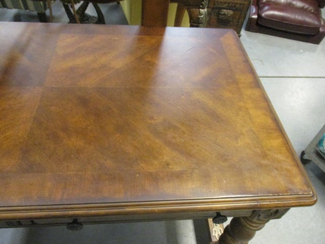 Old World Spanish Revival Library Table with 2 Drawers - 7