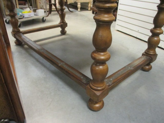 Old World Spanish Revival Library Table with 2 Drawers - 9