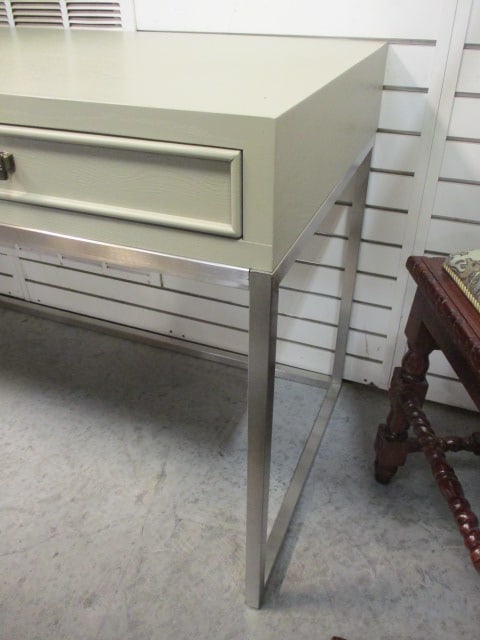 2 Drawer Writing/Vanity Desk w/Chrome Base - 4