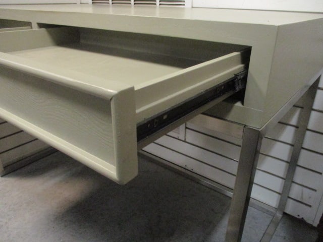 2 Drawer Writing/Vanity Desk w/Chrome Base - 6