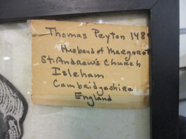 "Thomas Peyton 1484" Original Brass Rubbing by Audrey Tappen - 4